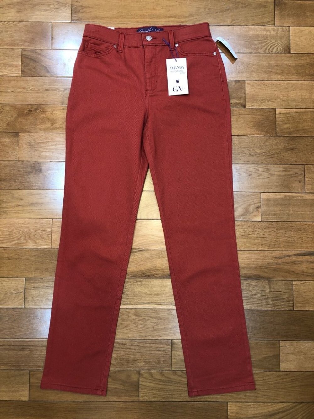 Gloria Vanderbilt Amanda Slimming High Rise Tapered Leg Autumn Blaze Jeans Sz 6